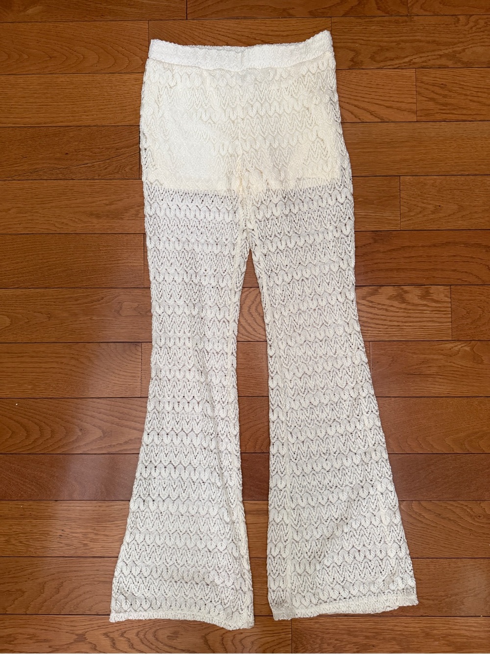 Joe B Cream Crochet Flare Leggings